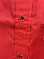 New Men’s ELY Cattleman Red Western Short Sleeve Pearl Snap 16 Large T-57