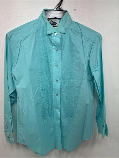 New WC Teal Long Sleeve Button Up English Shirt Size 8 DD-69