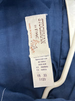 New Men’s Stockman Blue Long Sleeve Pearl Snap 15 X 33 Medium AA-3