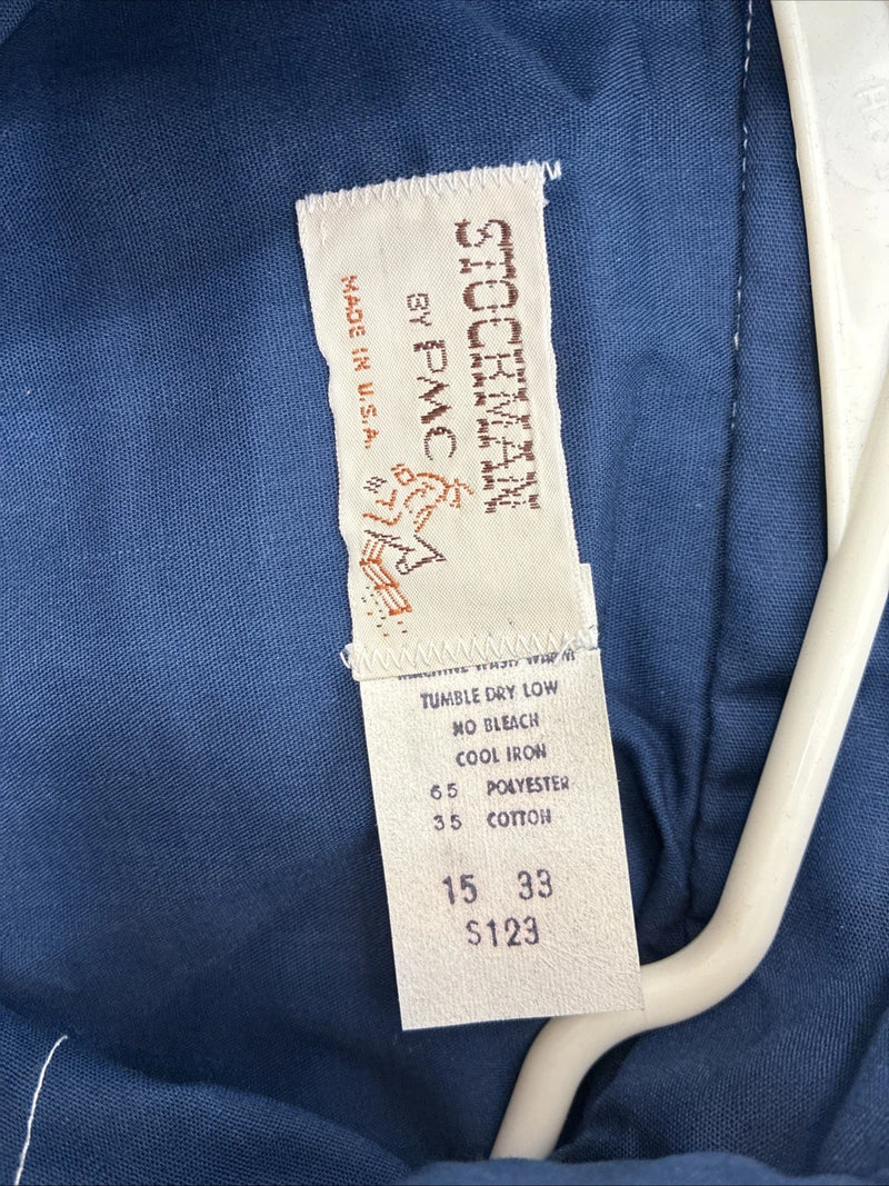 New Men’s Stockman Blue Long Sleeve Pearl Snap 15 X 33 Medium AA-3