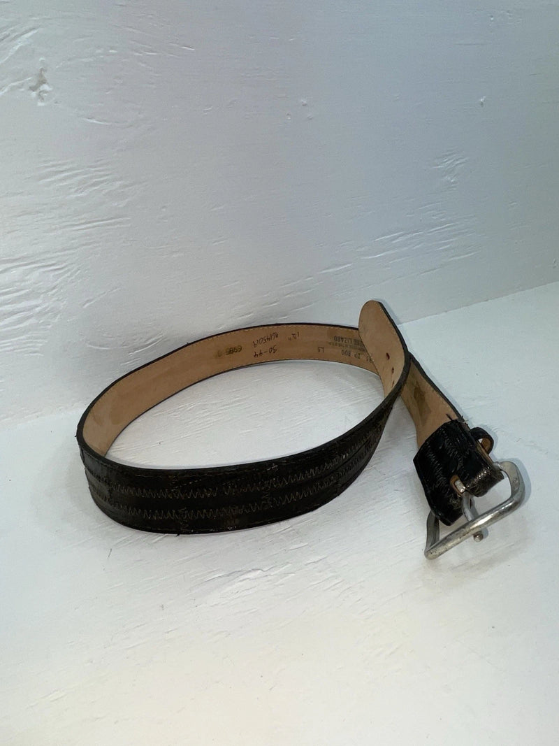 New Black Genuine Leather Stitched 34” Belt #800 Z-158