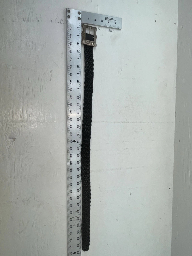 New Black Genuine Leather Braided 28” Belt NN-5