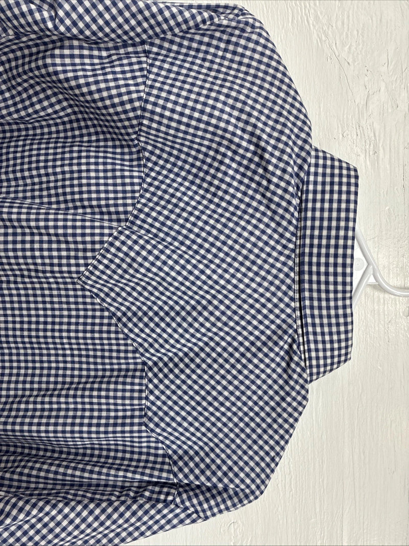 New Men’s Dickson Jenkins Blue Checkered Long Sleeve Pearl Snap 15.5 Medium K-65