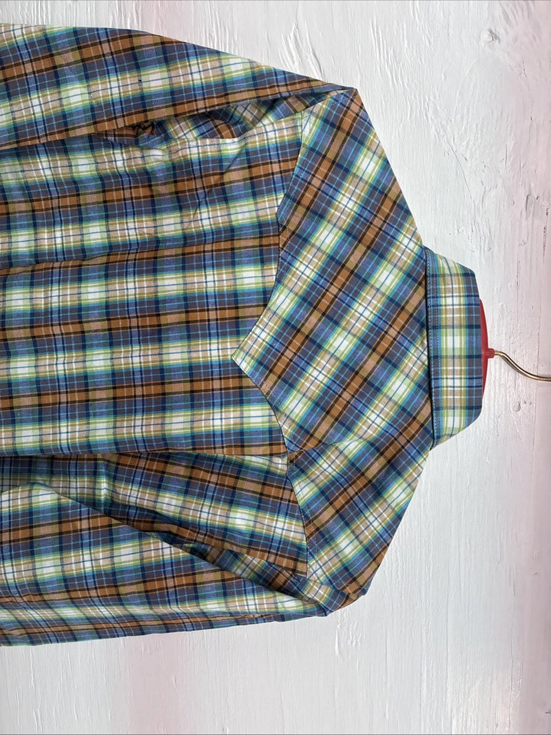 New Men’s Champion Westerns Multicolor Plaid Long Sleeve Pearl Snap Small O-33