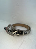 New Cow Print Genuine Leather Blazin Roxx Silver Bling XL Belt #N3511662 NN-144