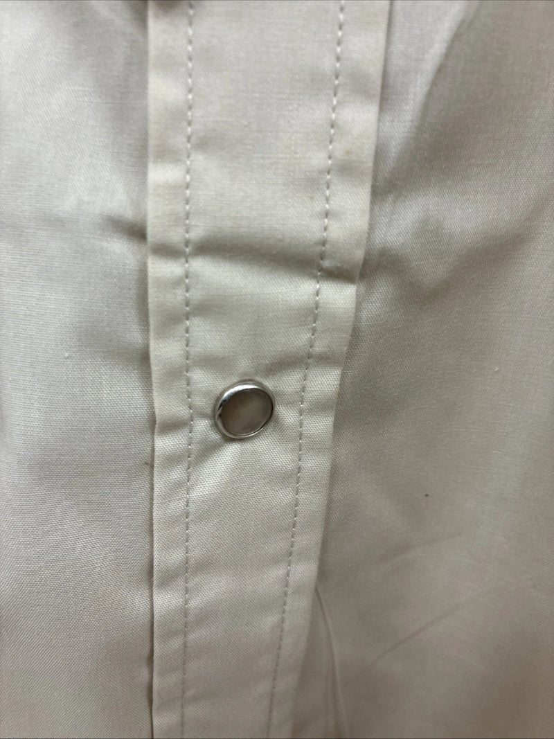 New Men’s ELY Cattleman Tan Short Sleeve Pearl Snap 16.5 Large CC-3