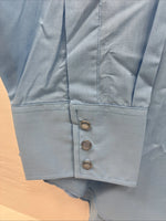 New Men’s ELY Cattleman Blue Long Sleeve Pearl Snap 18 X 35 2XL CC-5
