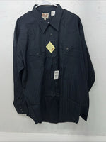 New Men’s Black ELY cattleman Pearl Snap Long Sleeve Shirt. 18.5x36 2XL G-74