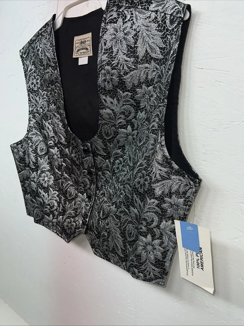 New Women’s 1849 Authentic Ranchwear Silver Western Show Vest XXL L-601