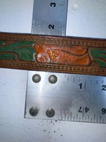 New Brown Genuine Leather Tooled 34” Belt Z-95
