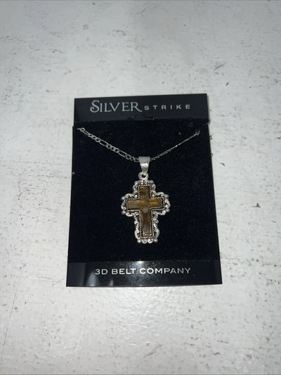 New Women’s Silver Strike Copper Cross Chain Necklace. N141 A-67