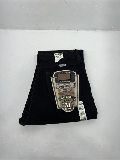 New Mens Cowboy Cut Black Wrangler Relaxed Fit Denim Jeans. 19/20x34 G-10