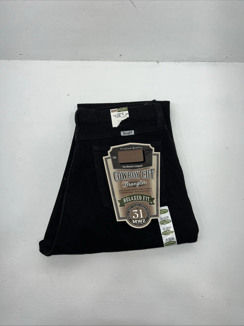 New Mens Cowboy Cut Black Wrangler Relaxed Fit Denim Jeans. 19/20x34 G-10