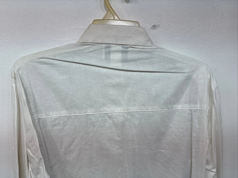 New Women’s San Angelo White Designed Long Sleeve Button Up Medium YY-105
