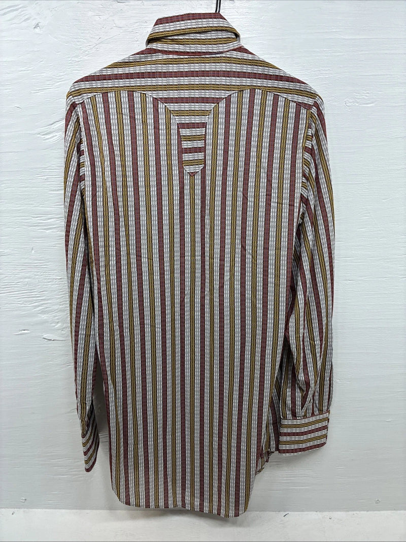 New Men’s Rockmount Multicolor Stripe Long Sleeve Pearl Snap Small AA-108
