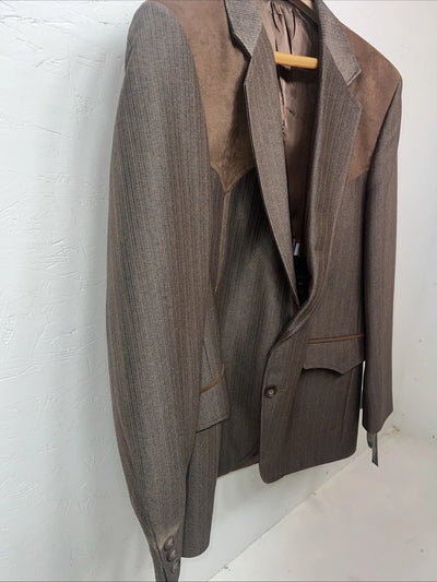 New Men’s Circle S Brown Suit Jacket 40 #25832 II-603