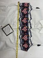New Women’s Cumberland White Designed Short Sleeve Pearl Snap MM-70