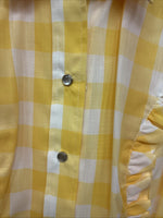 Be Women’s H Bar C Yellow Checker Long Sleeve Pearl Snap Size 30 LL-111