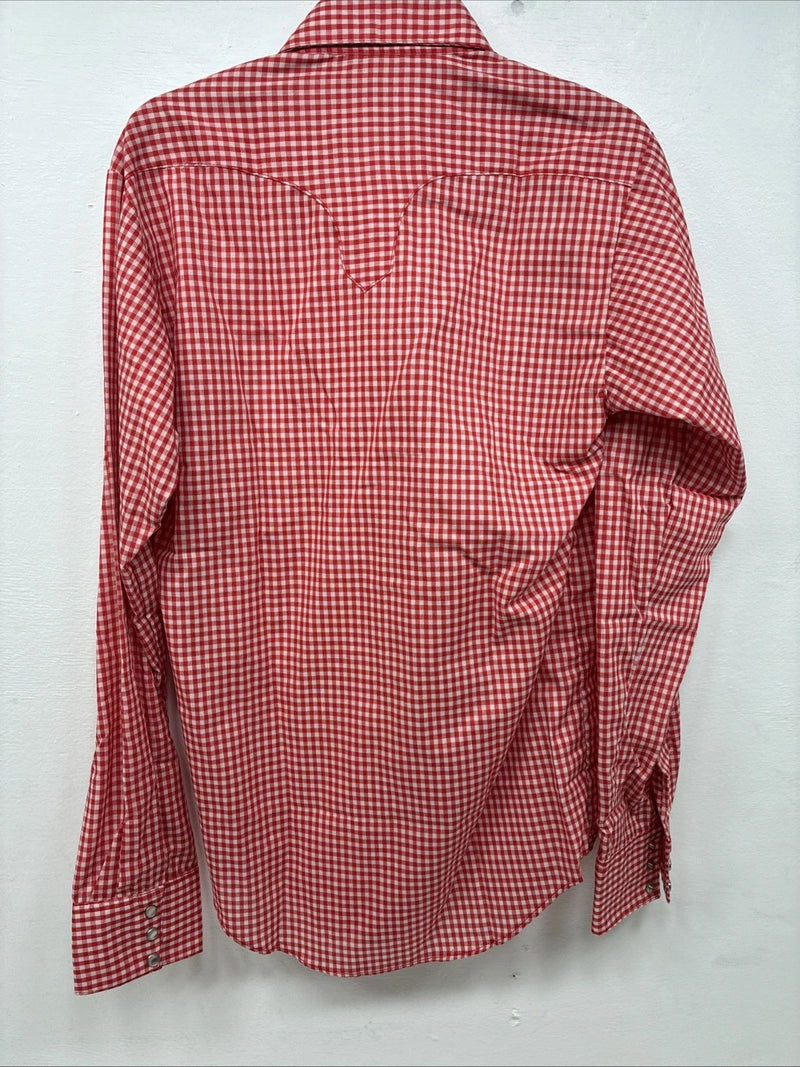 New Boys Rockmount Red Checker Long Sleeve Pearl Snap Size 16 DD-87
