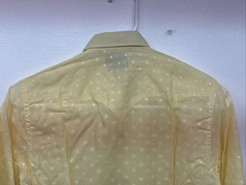 New Women’s Tem Tex Yellow Long Sleeve Pearl Snap Size 12 KK-22