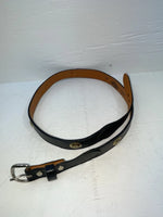 New Blue Genuine Leather Weight Gold Pendent 34” Belt #10493 JJ-20
