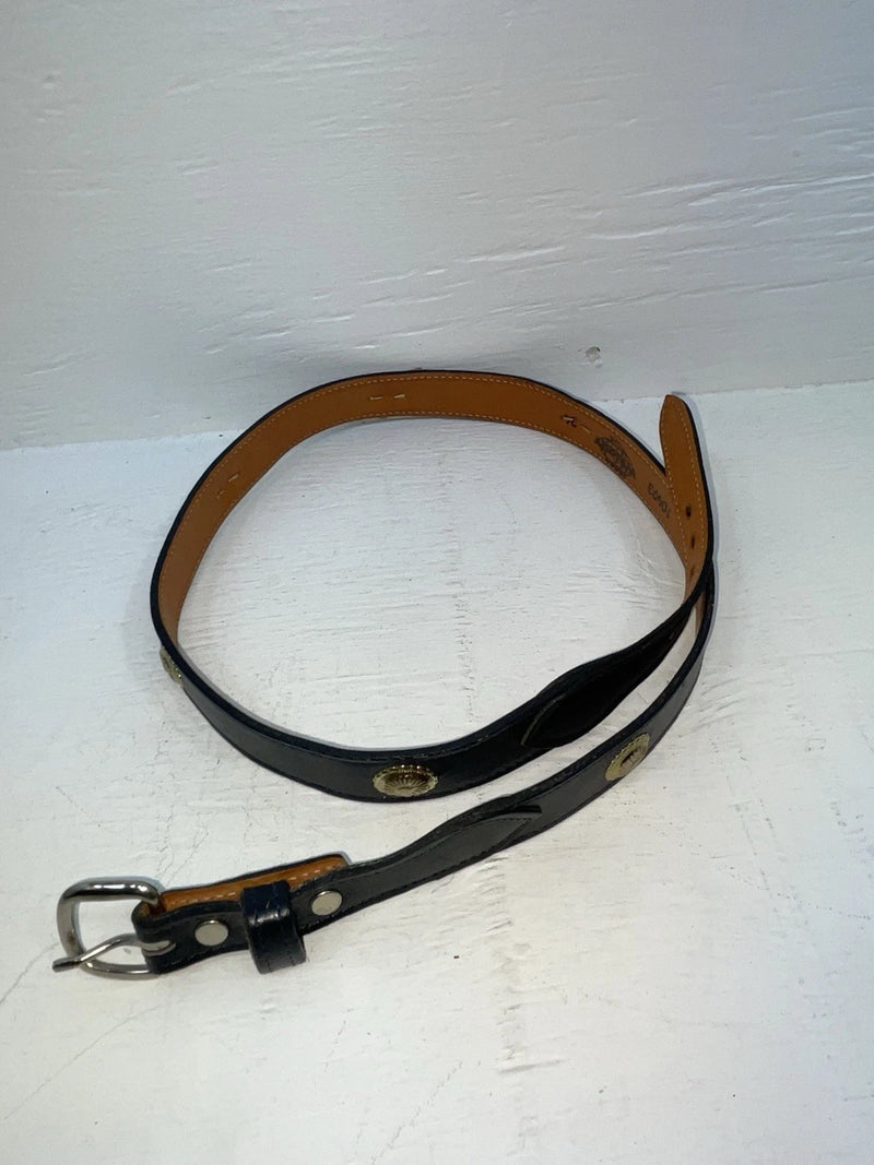 New Blue Genuine Leather Weight Gold Pendent 34” Belt #10493 JJ-20