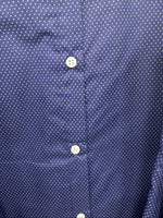 New Women’s Panhandle Slim Blue Polkadot Long Sleeve Button Up Size 32 3B-5