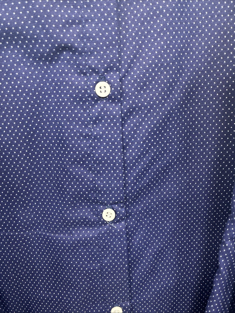 New Women’s Panhandle Slim Blue Polkadot Long Sleeve Button Up Size 32 3B-5