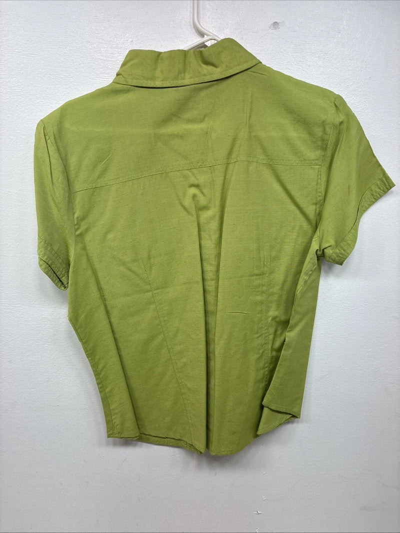 New Women’s Gordon James Green Short Sleeve Button Up Large KK-75