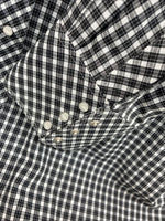 New Men’s White Horse Black White Checkered Long Sleeve Pearl Snap 3XL E-59
