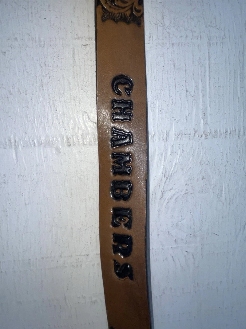 New brown Genuine Leather Chambers Tooled 24” Belt #5442 NN-50