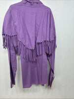 New Women’s Mine & Bills Purples Fringe Long Sleeve Button Up Size Large TT-70