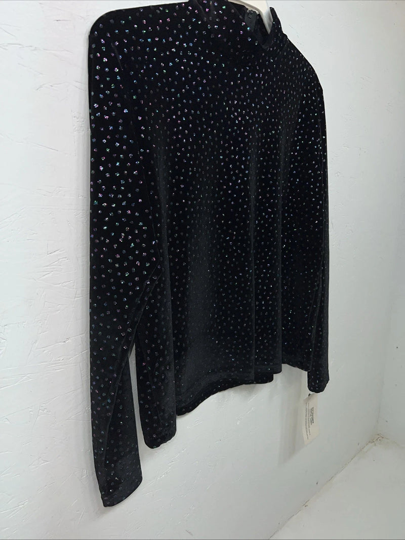 New Women’s 1849 Authentic Ranchwear Black Multicolor Long Sleeve Shirt S WW-19