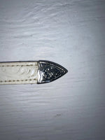 New White Genuine Leather Acme Tooled 28” Belt #5022 JJ-157