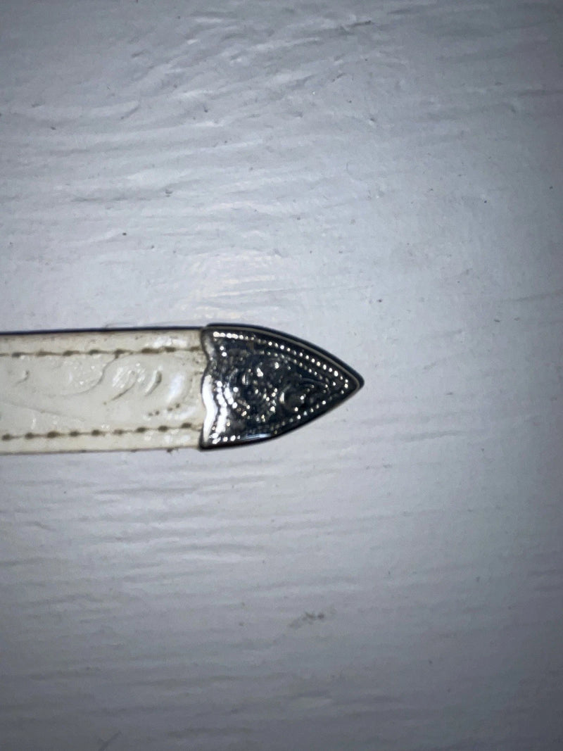 New White Genuine Leather Acme Tooled 28” Belt #5022 JJ-157