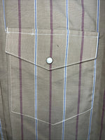 New Men’s Brown Texas Sage Pearl Snap Short Sleeve Shirt. 16.5 L P-43
