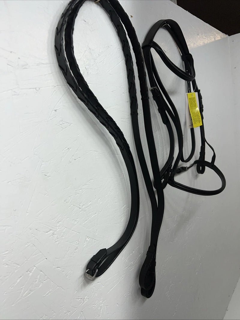 New Equiroyal Black Brown Full English Bridle With Reins #21-9556 Y-28
