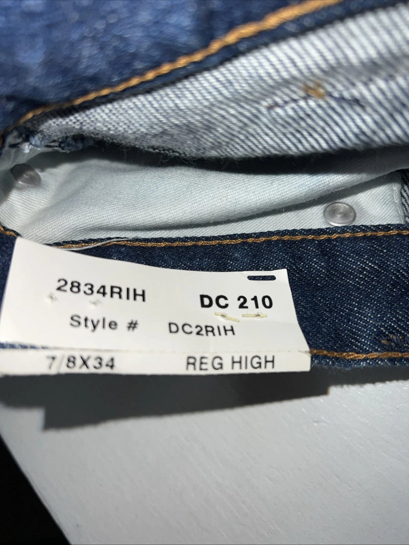 New Woman’s Diamond Cut Regular Fit High Rise Denim Jeans. 7/8x34 M-16