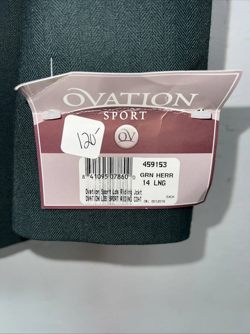 New Women’s Green Ovation English Sport Riding Jacket 14 Long #459153 RR-20