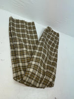New Vintage Brown Plaid Ranch Polyester Pants SS-92