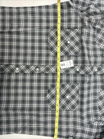 New Men’s White Horse Gray White Plaid Short Sleeve Pearl Snap Large X-39