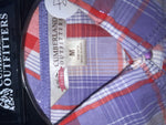 New Women’s Plaid Cumberland Outfitters Long Sleeve Button Up Shirt M 3B-37