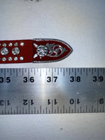 New Red Genuine Leather Nocona Silver Bling S Belt #N1330998 Z-82