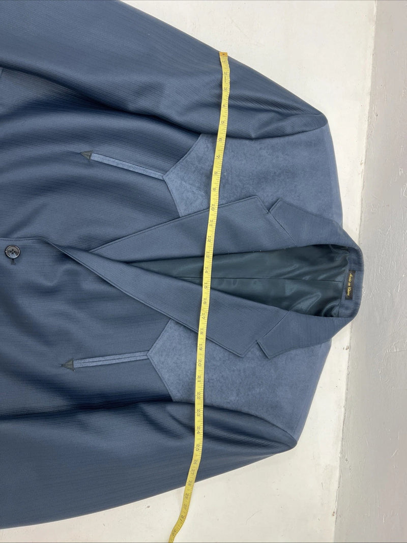 New Men’s Circle S Blue Suit Jacket 52L #24244 Y-610