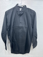 New Classix Black Long Sleeve Button Up English Shirt 14-14.5 Small X-98