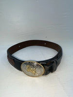New Brown Genuine Leather 3D Weaved And Silver Pendent 26” Belt #1432 JJ-103