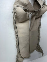 NOS Tan Show Chaps With Fringe Adjustable Waist 42” I-80