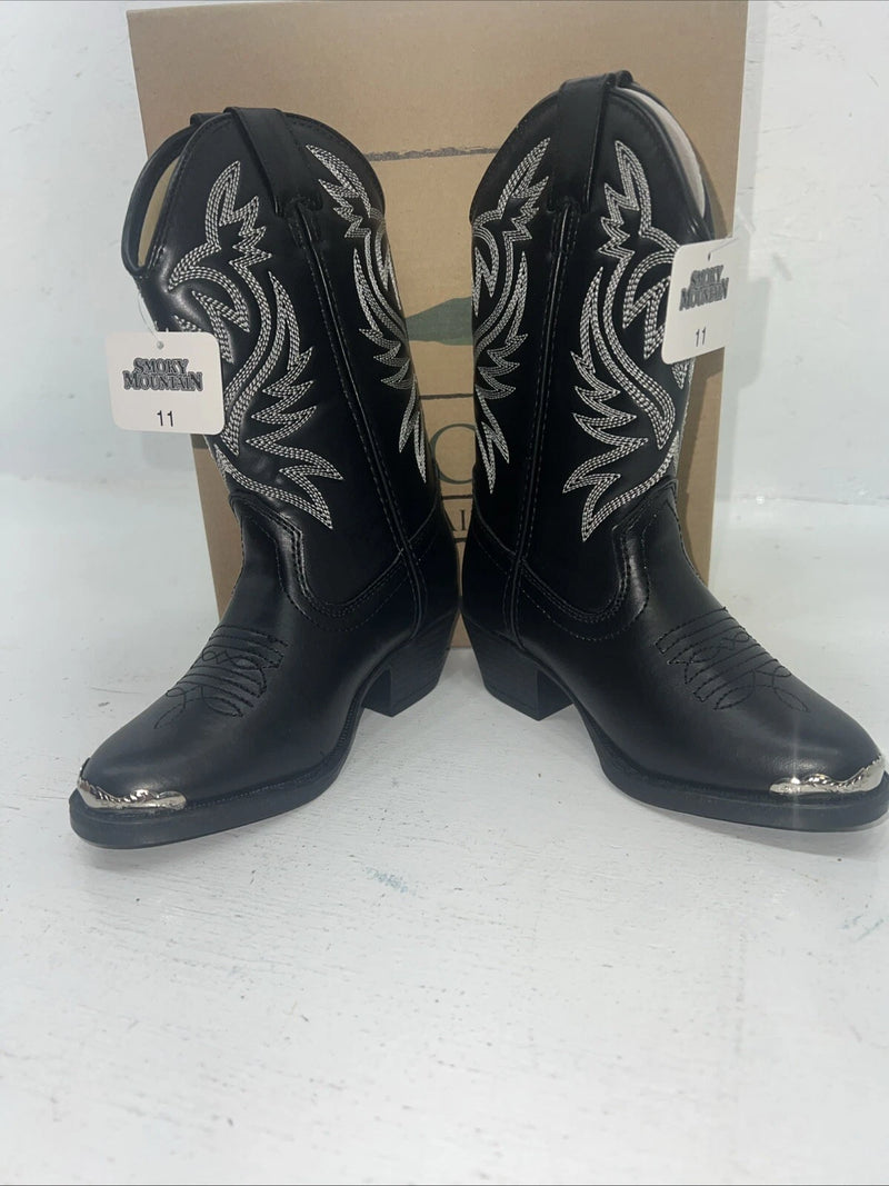 New Children’s Black Smoky Mountain Cowboy Boots. 1032BC 11 D. 24-80