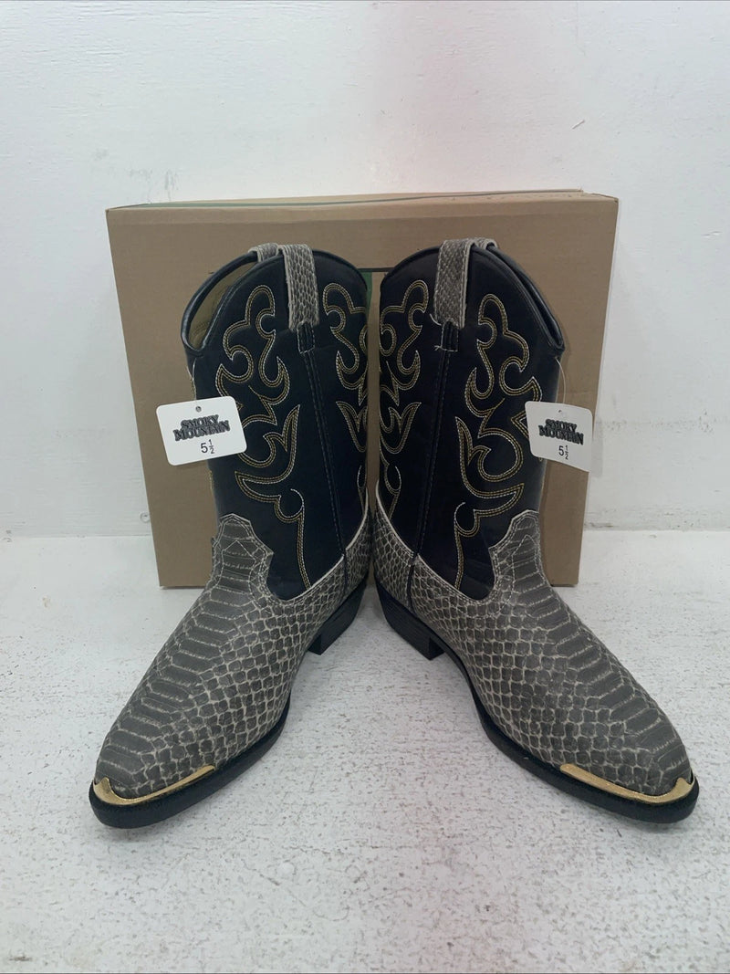 New Men’s Black Snake Skin Smoky Mountain Cowboy Boots. 16469 5.5 5 1/2. 2-78