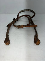 New Leather Browband Headstall W Metal Plate U-31